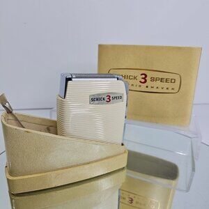 Vintage Schick 3-Speed Electric Shaving Razor With Box, No Cord, Not Tested